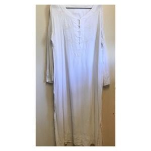 Soft Surroundings Long Sleeve Beaded Tunic Maxi Dress Small